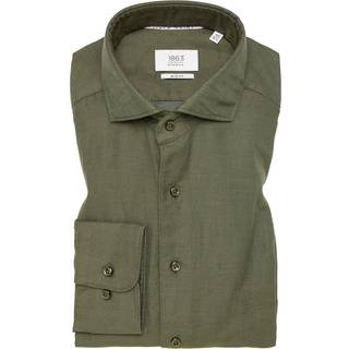 SLIM FIT Linen Shirt in khaki plain