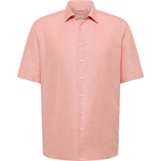 COMFORT FIT Linen Shirt in apricot plain