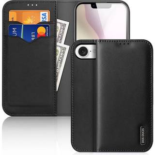 DUX DUCIS læder cover til iPhone 16e m RFID beskyttede kortpladser - Sort