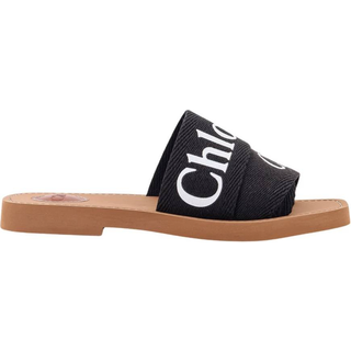 ChloÃ© Woody canvas slides - black - EU 36