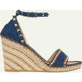 Valentino Garavani Rockstud Double 105 espadrille wedges - blue - EU 37