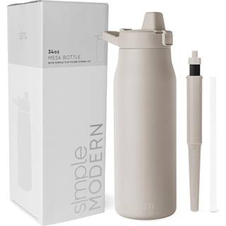 Enkel moderne filtreret vandflaske | Isolerede rustfrit stål kulstoffilter rejsevand flasker | Genanvendelig til rent drikkevand på farten | 34 o