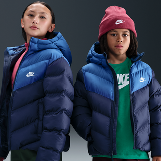 Nike All Day Play Therma-FIT-dynejakke med løs pasform til større børn - blå - XL