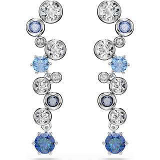 Constella Drop-Ohrhänger, Verschiedene Schliffe, Blau, Rhodiniert