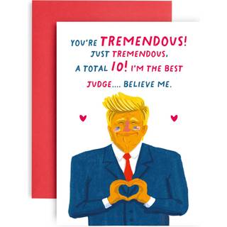 Huxters jubilæum Valentines kort Trump - du er enorm bare enorm tro mig - sjov romantisk gave til mand kone kæreste perfekt til kærlighed eller j