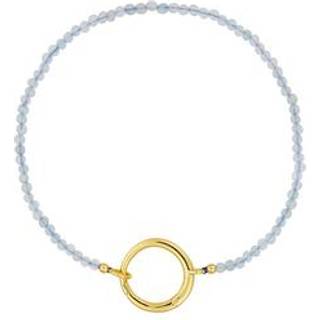 Gemstone Charm Lock Bracelet 2mm