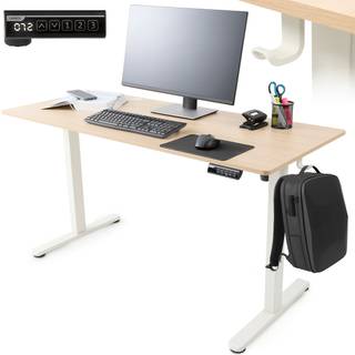 Arebos® Elektrisk højdejusterbart skrivebord 120x60 cm Memory-funktion Justerbart computerskrivebord Stå-sidde-bord