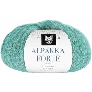 Dale Alpakka Forte 713 Lys søgrøn meleret Indhold: 80% alpaca, 20% nylon Vægt/længde: 50 g = ca. 133 meter Anbefalede pinde: 2.5-3.5 mm Strikkefasthed: 10 cm = 26-27 m på pind 2.5-3 mm / 25 m på pind 3.5 mm Vask: Uldvask30 °C / Vaskes med vrangen ud / Brug vaskemiddel til ud/silke / Brug ikke skyllemiddel / Tørres fladt.