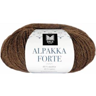 Dale Alpakka Forte 709 Varm brun meleret Indhold: 80% alpaca, 20% nylon Vægt/længde: 50 g = ca. 133 meter Anbefalede pinde: 2.5-3.5 mm Strikkefasthed: 10 cm = 26-27 m på pind 2.5-3 mm / 25 m på pind 3.5 mm Vask: Uldvask30 °C / Vaskes med vrangen ud / Brug vaskemiddel til ud/silke / Brug ikke skyllemiddel / Tørres fladt.