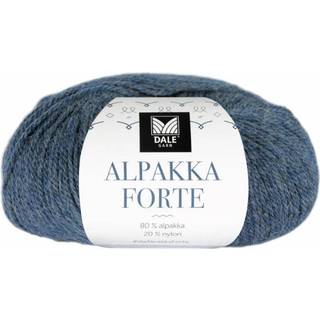 Dale Alpakka Forte 707 Denim meleret Indhold: 80% alpaca, 20% nylon Vægt/længde: 50 g = ca. 133 meter Anbefalede pinde: 2.5-3.5 mm Strikkefasthed: 10 cm = 26-27 m på pind 2.5-3 mm / 25 m på pind 3.5 mm Vask: Uldvask30 °C / Vaskes med vrangen ud / Brug vaskemiddel til ud/silke / Brug ikke skyllemiddel / Tørres fladt.