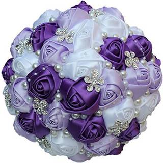 S-SSOY Bryllup Bouquet Bride Bridal Broche Bouquets Brudepig Bouquet Diamond Pearl Ribbon Valentinsdag Confession Party Church med gratis Corsage