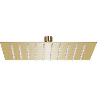 regnbrusehoved 20x20 cm firkantet rustfrit stål guldfarvet