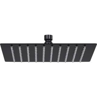 regnbrusehoved 20x20 cm rustfrit stål firkantet sort