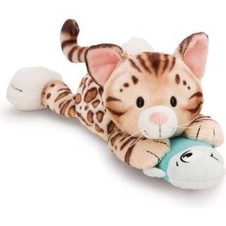 Nici: Plysbengalsk kat og fisk, liggende - 30 cm
