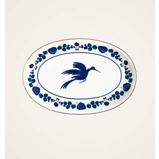 La DoubleJ Tableware - 'Wildbird' oval platter, blue in BLUE Porcelain