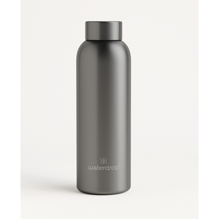 Waterdrop Thermo Steel Metal vandflaske i rustfrit stål farve Charcoal 600 ml - 600 ml