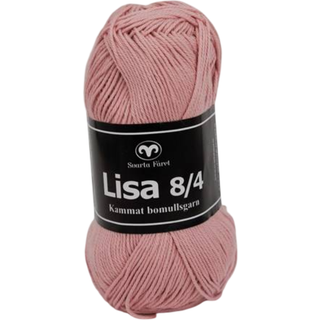 Svarta Fåret Lisa 040 Rosensand Indhold: 100% kæmmet bomuld Vægt/længde: 50 g = ca. 165 meter Anbefalede Pinde: 3mm Strikkefasthed: 10 cm = 28 m Vask: Maskinvask ved 40℃ / Tåler ikke tørretumbling.
