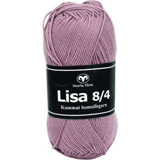 Svarta Fåret Lisa 049 Trærose Indhold: 100% kæmmet bomuld Vægt/længde: 50 g = ca. 165 meter Anbefalede Pinde: 3mm Strikkefasthed: 10 cm = 28 m Vask: Maskinvask ved 40℃ / Tåler ikke tørretumbling.
