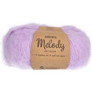 DROPS Melody 27 Støvet syren (Uni Colour) Indhold: 71% Alpaca, 25% Uld, 4% Polyamid Garngruppe: D (12 - 15 masker) / 12 ply / chunky Vægt/længde: 50 g = ca. 140 meter Anbefalede pinde: 8 mm Strikkefasthed: 10 x 10 cm = 12 m x 14 p Håndvask, max 30°C / Tørres fladt / Kan filtes.