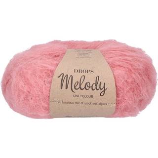 DROPS Melody 25 Fersken rosa (Uni Colour) Indhold: 71% Alpaca, 25% Uld, 4% Polyamid Garngruppe: D (12 - 15 masker) / 12 ply / chunky Vægt/længde: 50 g = ca. 140 meter Anbefalede pinde: 8 mm Strikkefasthed: 10 x 10 cm = 12 m x 14 p Håndvask, max 30°C / Tørres fladt / Kan filtes.
