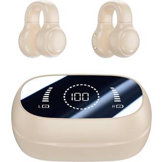 M47 Earclip Bone Conduction Trådløs hovedtelefon med mikrofon Bluetooth 5.3 Gaming Headset Støjreduktion Sportshøretelefon - Nude