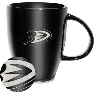 Rico Industries NHL Hockey Anaheim Ducks Black Electroplated 18 oz laser indgraveret keramisk glans krus