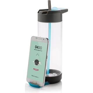 Drikkedunk med telefonholder - Tritan bottle (Blå)