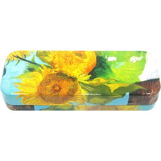 Daho mega tin blyant/opbevaringsboks med verdensber?mt kunst til kontor hjem makeup tilbeh?r opbevaring (solsikke)