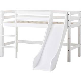 Hoppekids ECO Dream Halvhøj seng med rutsjebane - Hvid - 90 x 200