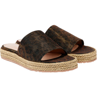 Gianvito Rossi Leopard-print platform espadrille slides - brown - EU 37.5