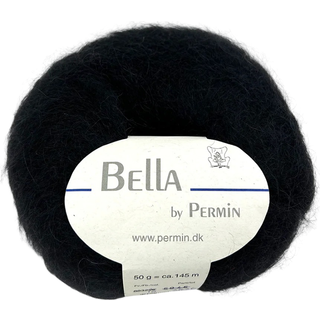 Bella Permin garn - Mohairgarn med uldgarn & polyamid - fv 883210 Sort