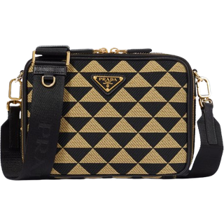Prada Prada Symbole jacquard crossbody bag - black - One Size