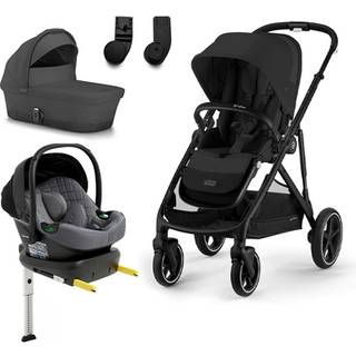 Cybex GAZELLE S Duovogn inkl. Beemoo Route i-Size Autostol Baby & ISOFIX Base, Moon Black/Black Stone