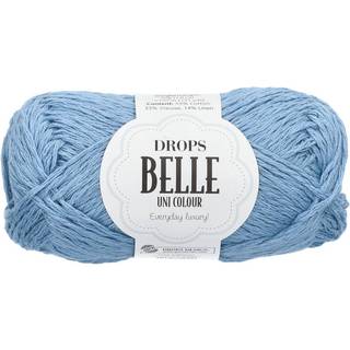 DROPS Belle 15 Jeansblå Indhold: 53% Bomuld, 33% Viskose, 14% Hør Garngruppe: B (20 - 22 masker) / 8 ply / DK / worsted Vægt/længde: 50 g = ca. 120 meter Anbefalede pinde: 4.00 mm Strikkefasthed: 10 x 10 cm = 21 m x 28 p Finvask 30ºC / Tørres fladt.
