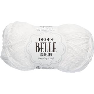 DROPS Belle 01 Hvid Indhold: 53% Bomuld, 33% Viskose, 14% Hør Garngruppe: B (20 - 22 masker) / 8 ply / DK / worsted Vægt/længde: 50 g = ca. 120 meter Anbefalede pinde: 4.00 mm Strikkefasthed: 10 x 10 cm = 21 m x 28 p Finvask 30ºC / Tørres fladt.