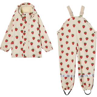 Kuling San Marino Uforet Regnsæt Strawberry 110/116 cm  Hvid  110/116 cm  Unisex