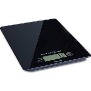 Køkkenchef digital køkkenvægt - sort glas (5 kg) (På lager i varehus)