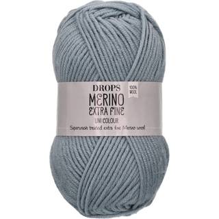 DROPS Merino EXTRA Fine 38 Blå tåge (Uni Colour) Indhold: 100% extra fine Merino uld Garngruppe: B (20 - 22 masker) / 8 ply / DK / worsted Vægt/længde: 50 gram = ca. 105 meter Anbefalede pinde: 4 mm Strikkefasthed: 10 x 10 cm = 21 m x 28 p Maskinvask, Finvask 40ºC / Brug aldrig skyllemiddel / Tørres fladt.