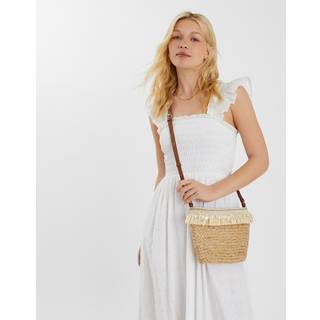 Accessorize Accessorize Natural Jute Fringe Cross-Body Bag