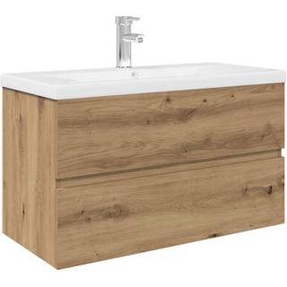 Vaskeskab med indbygget vask og vandhane Håndværks eg