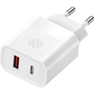 Ëssentials USB-A/USB-C oplader 30W hvid