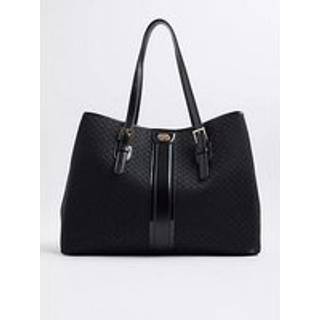 River Island River Island Black Jacquard Monogram Shopper Bag