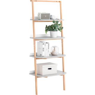 SoBuy Trappehylde i Hvid - Stigehylde til Opbevaring 65x169x39 cm