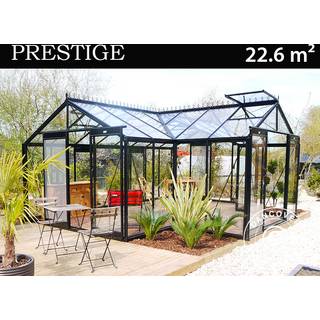ACD Orangeri, drivhus Glas, SOPHIE 22,6m², 5,93x4,51x2,59m, Sort