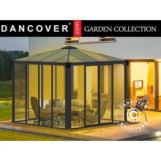 Orangeri, pavillon /Havepavillon LEDRO, 8,7m², Palram/Canopia, 2,95x2,95x2,76m, Grå