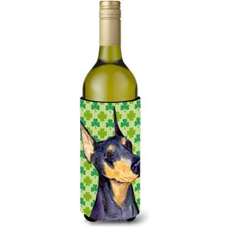 Caroline's Treasures SS4426Literk Doberman St. Patrick's Day Shamrock Portrait Wine Bottle Hugger Bottle Cooler Sleeve Hugger Machine vaskbar sam