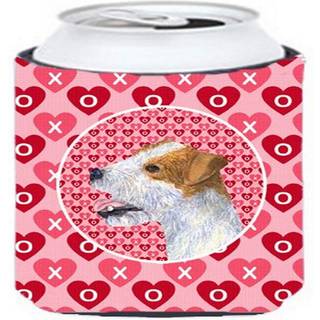 Caroline's Treasures SS4504cc Jack Russell Terrier Hearts Love and Valentine's Day Portrait Can eller Bottle Hugger K?ler Vaskbar drink Sleeve sa