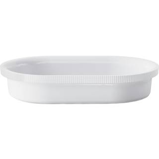 Georg Jensen Bernadotte ovnfast fad oval 20,1x31,6 cm Hvid