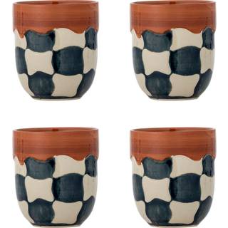 Håndlavede Kopper Check, Sæt af 4