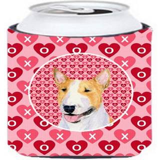 Caroline's Treasures SS4496CC Bull Terrier Hearts Love and Valentine's Day Portrait Can eller flaske Hugger K?ler Vaskbar Drink Sleeve sammenfold